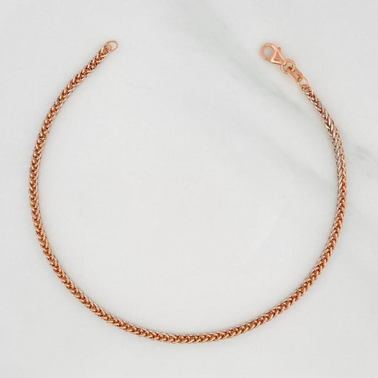 Pulso Franco 1.9g / 20cm / 1.47mm Dos Oros Blanco Rosa 18K