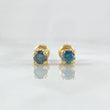 Topos Circulo Cuatro Garras 1.55gr / 5mm Diamantes Azul 50pts Oro Amarillo 18K (Joya) ©
