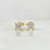 Topos Cetro Cuatro Garras 1.5gr / 5mm Diamantes 70pts Oro Amarillo 18K (Joya) ©