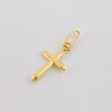 Dije Cruz Puntas Planas 0.3gr / 2cm / Oro Amarillo 18K