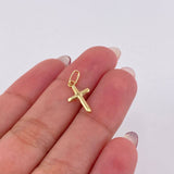 Dije Cruz Puntas Planas 0.3gr / 2cm / Oro Amarillo 18K