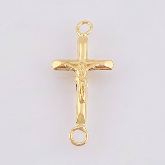 Herraje Cruz Cristo Puntas Planas 0.55gr / 2.5cm / Oro Amarillo 18K