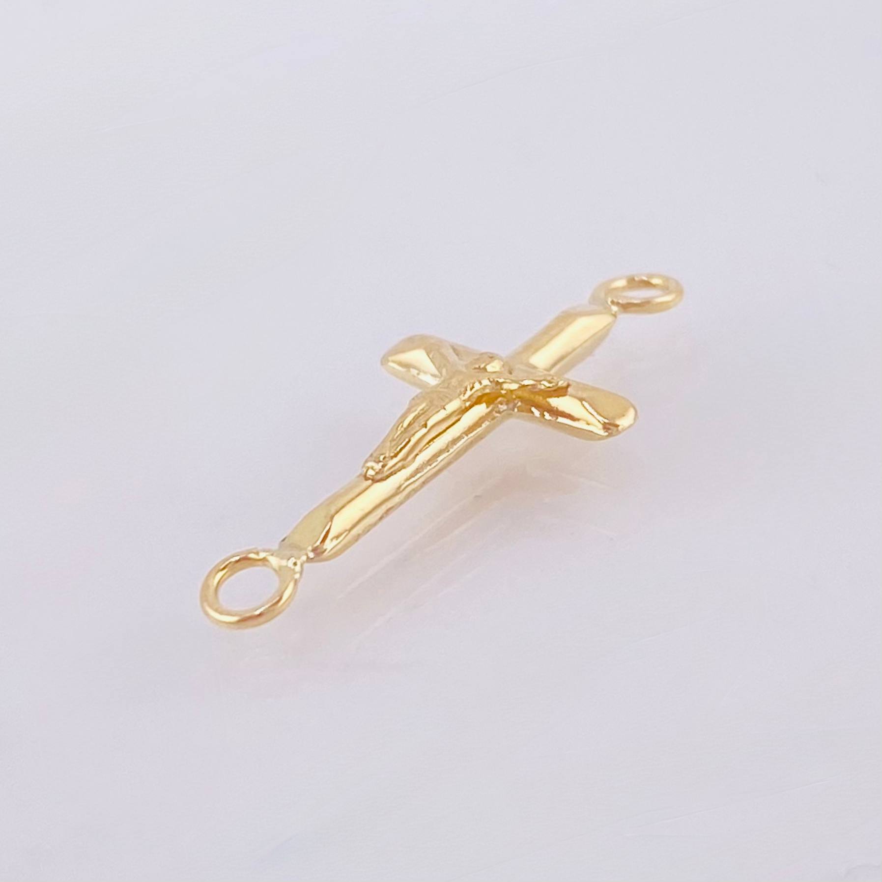 Herraje Cruz Cristo Puntas Planas 0.55gr / 2.5cm / Oro Amarillo 18K