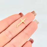 Herraje Cruz Cristo Puntas Planas 0.55gr / 2.5cm / Oro Amarillo 18K
