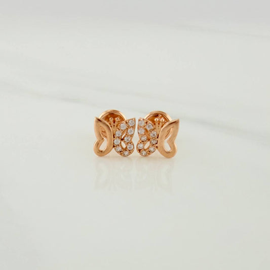 Topos Silueta Mariposa 0.9gr / 6.66mm Oro Rosa 18K %