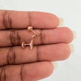 Topos Silueta Mariposa 0.9gr / 6.66mm Oro Rosa 18K %