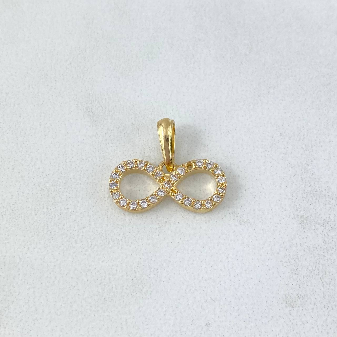 Dije Infinito 1.4gr / 1.4cm / Circones Blancos Oro Amarillo