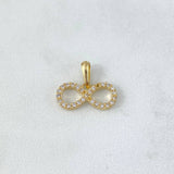 Dije Infinito 1.4gr / 1.4cm / Circones Blancos Oro Amarillo