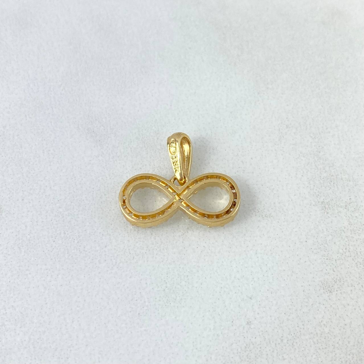 Dije Infinito 1.4gr / 1.4cm / Circones Blancos Oro Amarillo