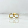Dije Infinito 1.4gr / 1.4cm / Circones Blancos Oro Amarillo