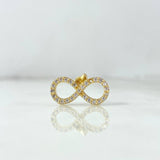 Dije Infinito 1.4gr / 1.4cm / Circones Blancos Oro Amarillo