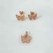 Set Mariposa 2.1gr DIje / 1.3cm + Topos Circones Blancos Oro Rosa (A.C)