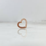 Dije Corazon 1.2gr / 1.1cm / Circones Blancos Oro Rosa