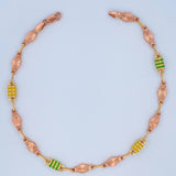 Tobillera Rustica Eslabon 6.05gr / 26.3cm / 4.4mm Dos Oros Amarillo Rosa 18K %