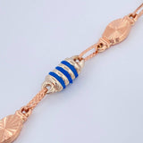 Tobillera Rustica Eslabon 6.15gr / 26.5cm / 4.6mm Dos Oros Rosa Blanco 18K %