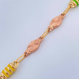 Tobillera Rustica Eslabon 6.05gr / 26.3cm / 4.4mm Dos Oros Amarillo Rosa 18K %