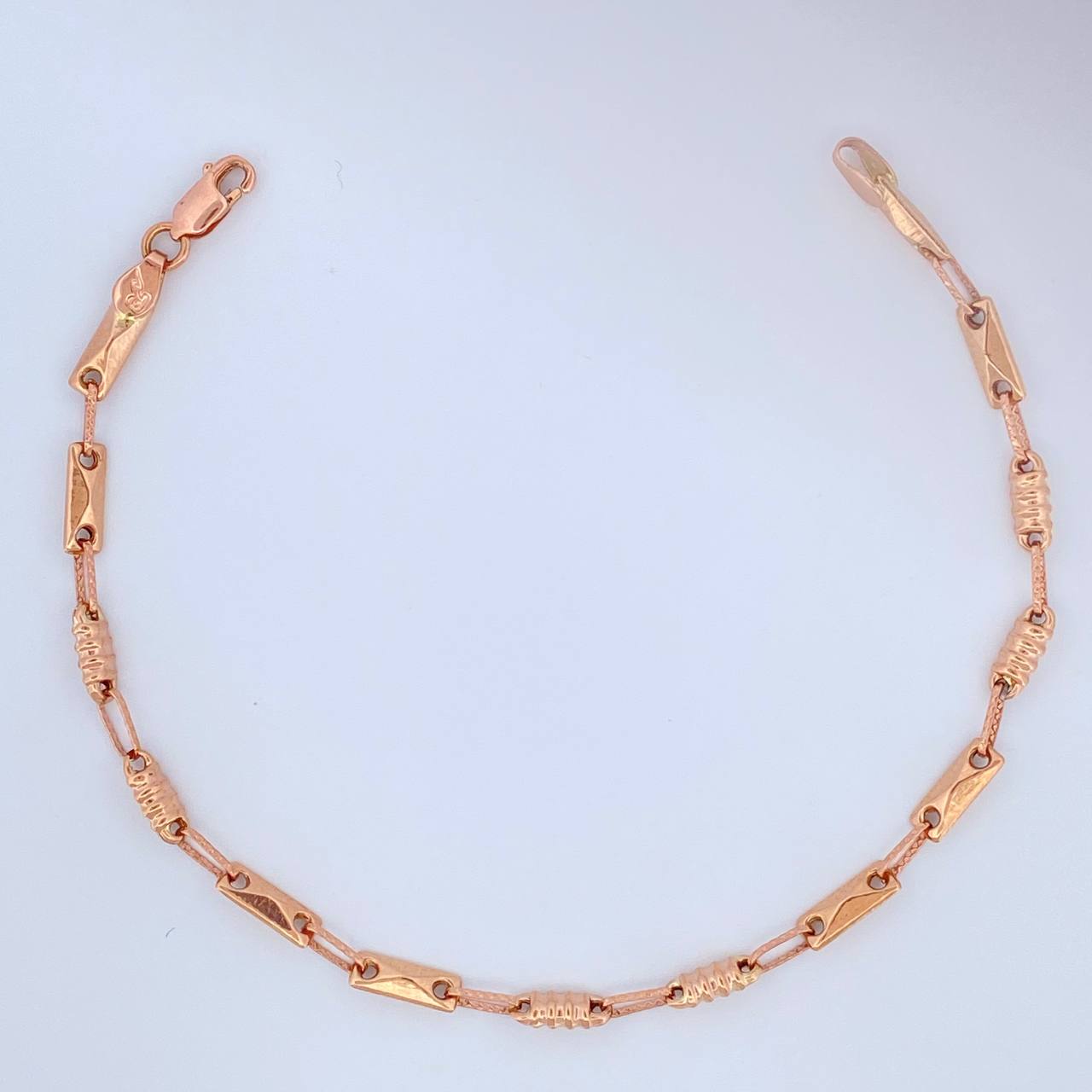 Pulso Rustico Barril 3.8gr / 21.3cm / 3.4mm Oro Rosa 18K %