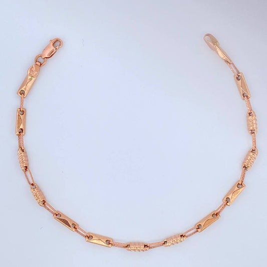 Pulso Rustico Barril 3.8gr / 21.3cm / 3.4mm Oro Rosa 18K %