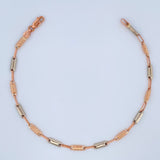 Pulso Rustico Barril 3.7gr / 22cm / 3.4mm Dos Oros Blanco Rosa 18K %