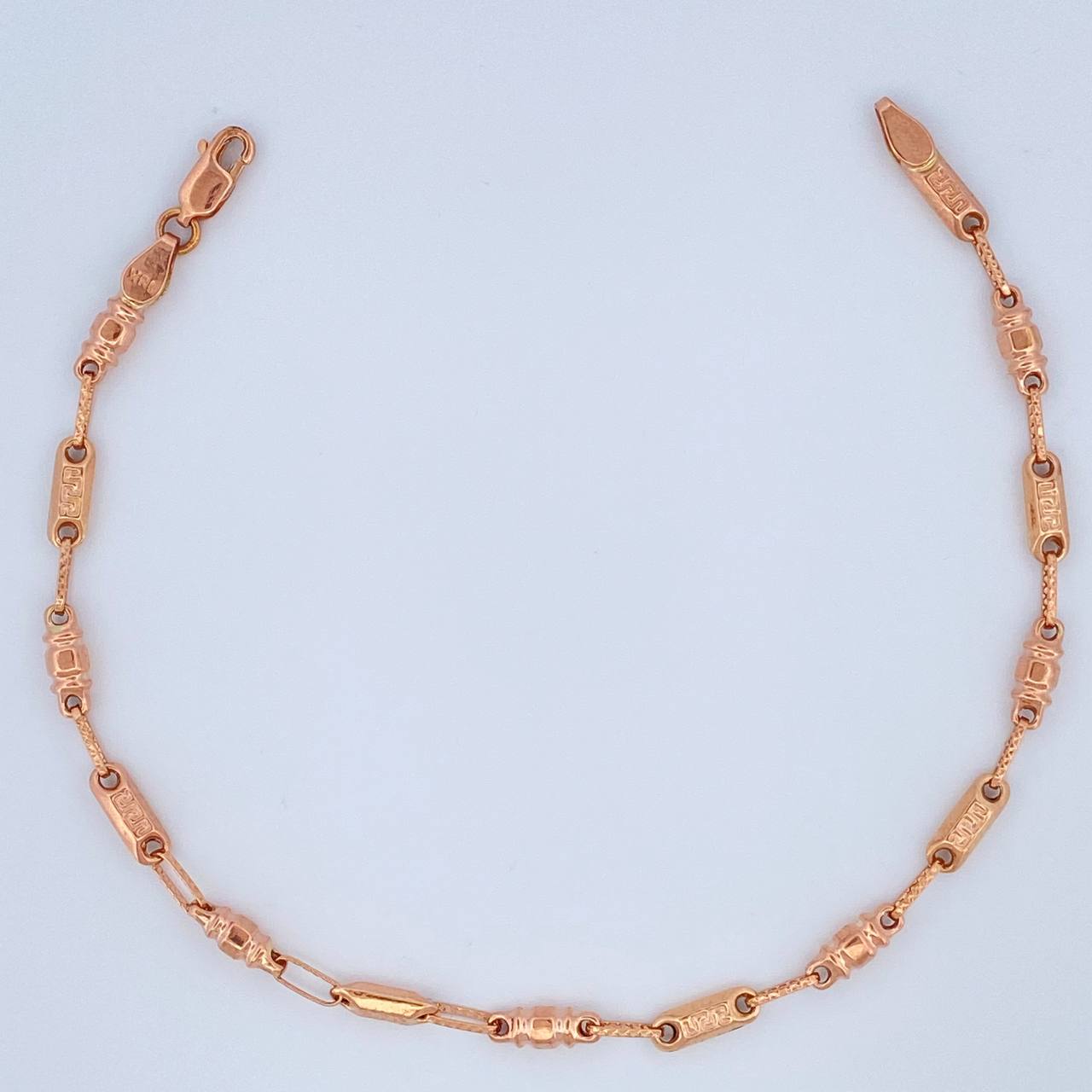 Pulso Rustico Tribal 3.8gr / 22cm / 3.4mm Oro Rosa 18K %