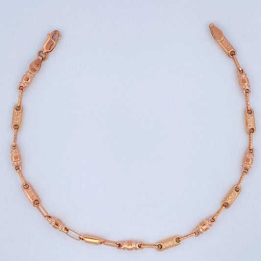 Pulso Rustico Tribal 3.8gr / 22cm / 3.4mm Oro Rosa 18K %