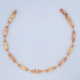 Pulso Rustica Eslabon 5gr / 21.5cm / 3.4mm  Dos Oros Rosa Amarillo 18K %