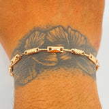 Pulso Rustico Barril 3.7gr / 22cm / 3.4mm Oro Rosa 18K %