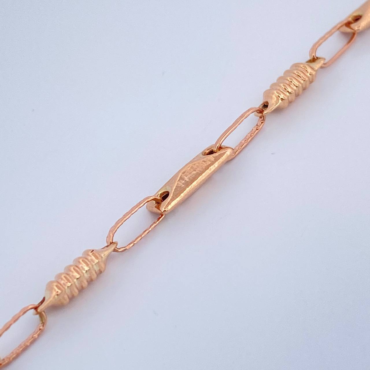 Pulso Rustico Barril 3.7gr / 22cm / 3.4mm Oro Rosa 18K %