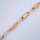 Pulso Rustico Barril 3.7gr / 22cm / 3.4mm Dos Oros Blanco Rosa 18K %