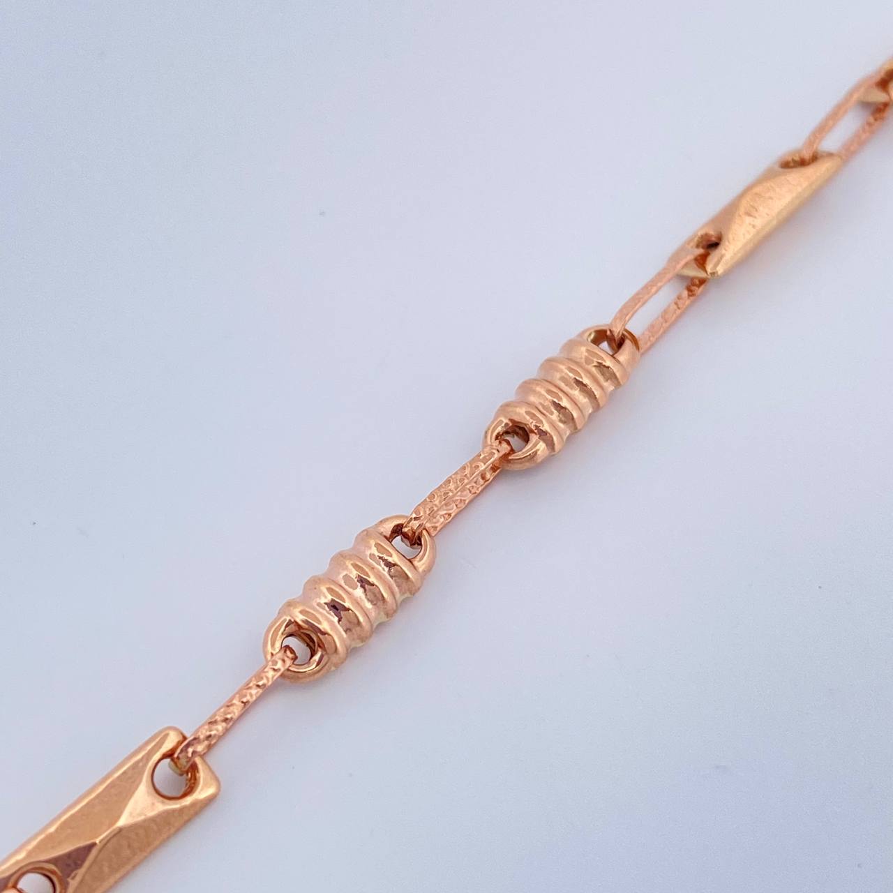 Pulso Rustico Barril 3.8gr / 21.3cm / 3.4mm Oro Rosa 18K %