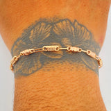 Pulso Rustico Tribal 3.8gr / 22cm / 3.4mm Oro Rosa 18K %
