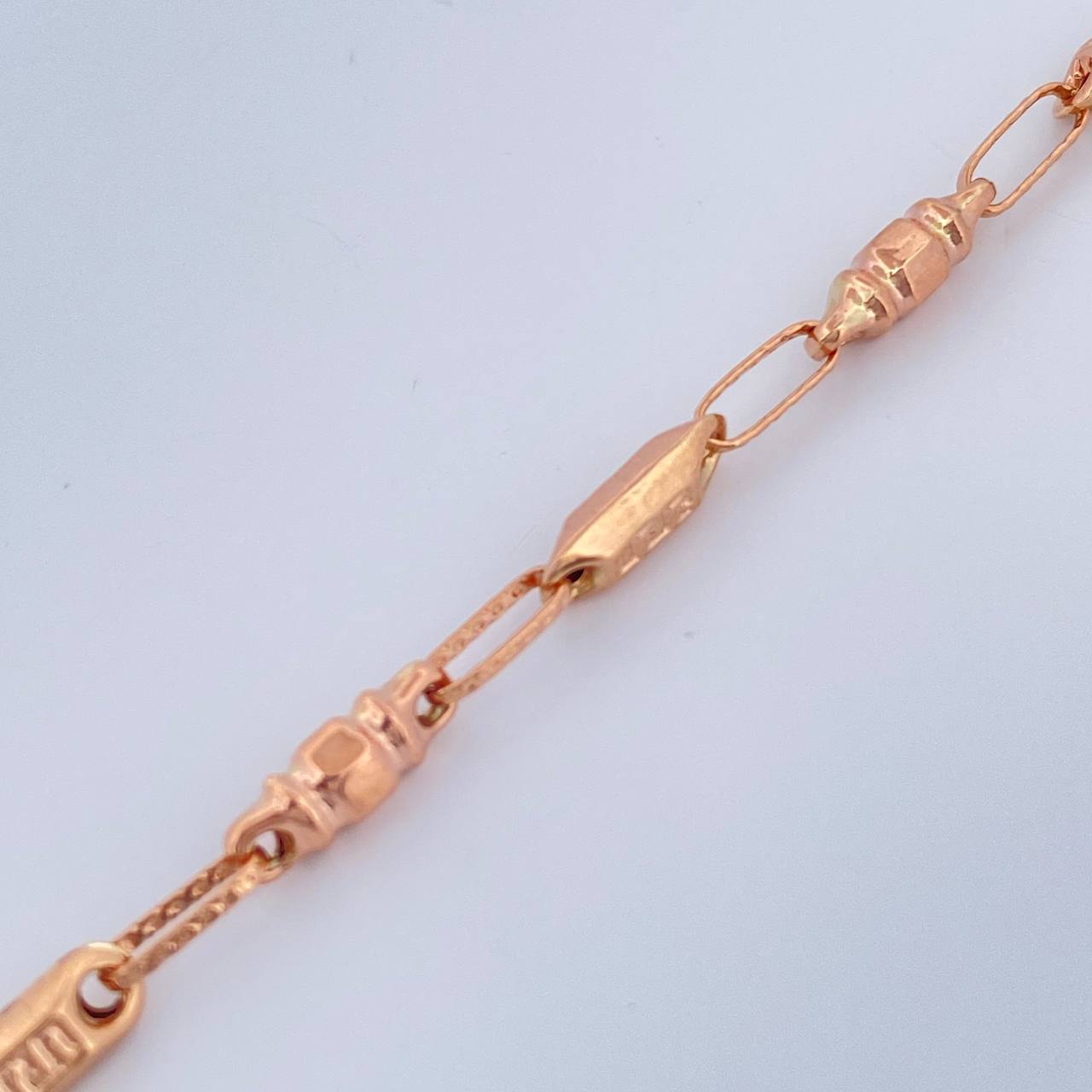 Pulso Rustico Tribal 3.8gr / 22cm / 3.4mm Oro Rosa 18K %
