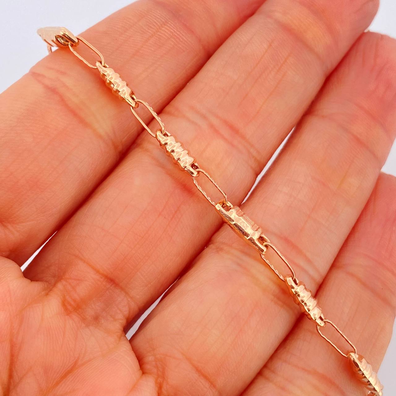 Pulso Rustico Barril 3.7gr / 21.3cm / 3.4mm Oro Rosa 18K %