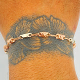 Pulso Rustico X 4gr / 21.2cm / 3.8mm Dos Oros Blanco Rosa 18K %