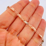 Pulso Rustico X 4gr / 21.2cm / 3.8mm Dos Oros Blanco Rosa 18K %