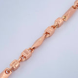 Pulso Rustico Eslabon 6.5gr / 21.3cm / 4mm Oro Rosa 18K %