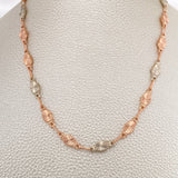 Cadena Rustica Eslabon 12.8gr / 62cm / 5.2mm Dos Oros Blanco Rosa 18K %