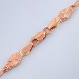 Cadena Rustica Eslabon 12.8gr / 62cm / 5.2mm Dos Oros Blanco Rosa 18K %