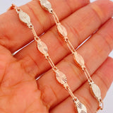 Cadena Rustica Eslabon 12.8gr / 62cm / 5.2mm Dos Oros Blanco Rosa 18K %