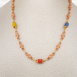Cadena Rustica Flores 11.7gr / 61cm / 4.2mm Dos Oros Amarillo Rosa 18K %
