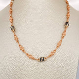 Cadena Rustica Flores 12.4gr / 62cm / 4.5mm Dos Oros Blanco Rosa 18K %