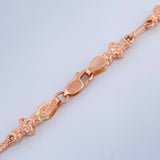 Cadena Rustica Flores 12.4gr / 62cm / 4.5mm Dos Oros Blanco Rosa 18K %