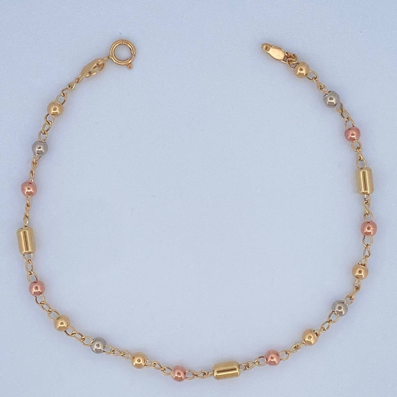 Pulso Tipo Militar 2.5gr / 18.5cm / 3mm Tres Oros 18K %