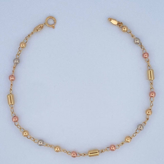 Pulso Tipo Militar 2.5gr / 18.5cm / 3mm Tres Oros 18K %