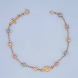 Pulso Tipo Denario Virgen Milagrosa 2.7gr / 18.8cm / 4mm Tres Oros 18K %