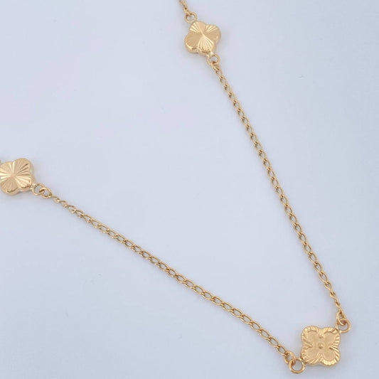 Cadena Espiga Trebol 3.85gr / 46.3cm / 1.4mm Oro Amarillo 18K %