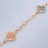 Pulso Cajon Treboles 3gr / 18.6cm / 1.2mm Tres Oros 18K &