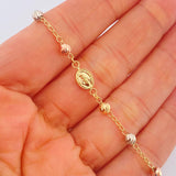 Pulso Tipo Denario Virgen Milagrosa 2.7gr / 18.8cm / 4mm Tres Oros 18K %