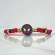 Pulsera Roja Hombre Araña 0.45gr / 3mm Bolas Diamantadas 8und Oro Amarillo 18K (A.C)