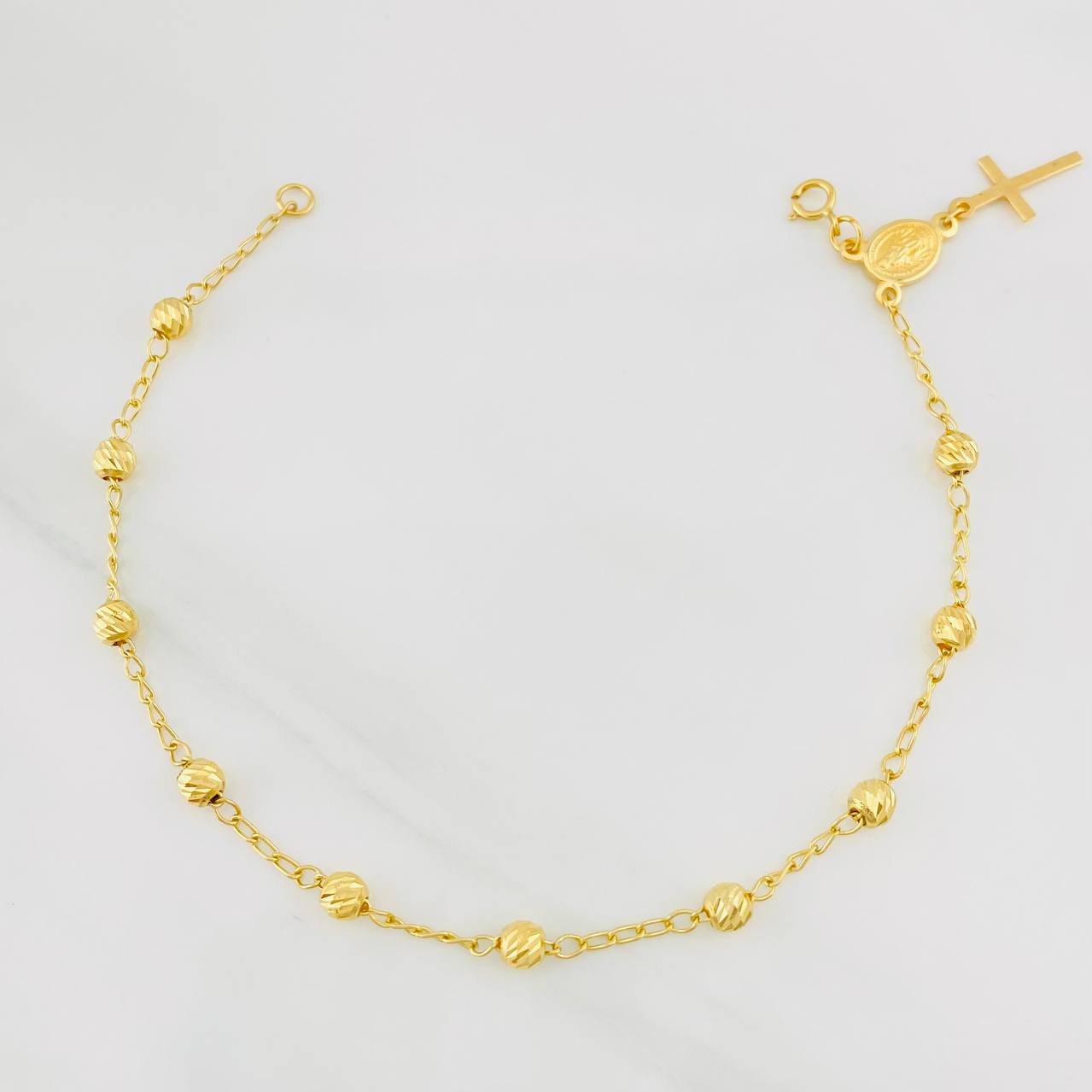 Pulso Denario Virgen Milagrosa 2.75g / 19.8cm / 3.83mm Oro Amarillo 18K